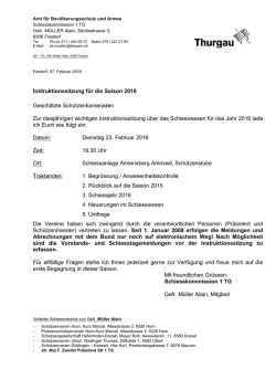 Instruktionssitzung f&uuml;r die Saison 2016 Gesch&auml;tzte
