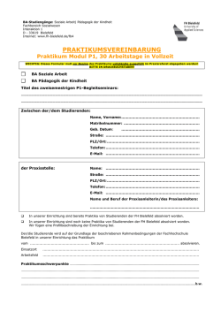 Praktikumsvereinbarung P1 - Fachhochschule Bielefeld