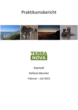Terra Nova Kapstadt 2015 - Willy Scharnow Stiftung für Touristik