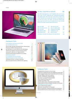 Ihr Mac, dreimal so schnell 88 Software-Tests Hardware-Tests