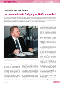 Interview mit Horst Beck, Riwa AG KunststoffXtra, 5/2015