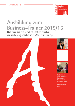 Ausbildung zum Business-Trainer 2015/16