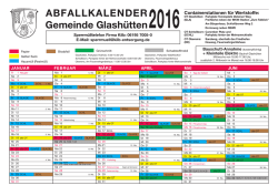 Abfallkalender  - Gemeinde Glashütten im Taunus