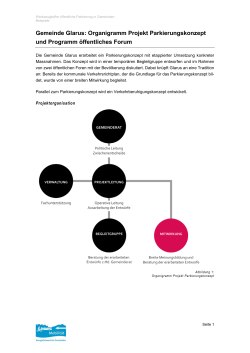 Gemeinde Glarus: Organigramm Projekt Parkierungskonzept und