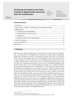 Förderung von Videos in der Hochschullehre - e