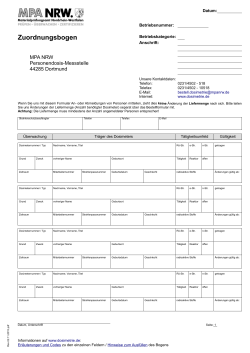 Zuordnungsbogen - MPA NRW - Personendosis