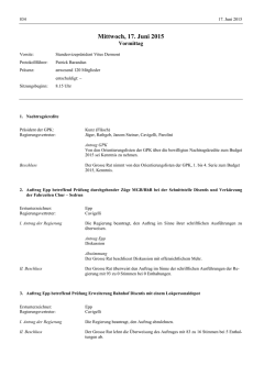 Beschlussprotokoll des Grossen Rates des Kantons Graub&uuml;nden