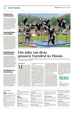 Ein Jahr vor dem grossen Turnfest in Thusis