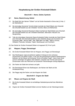 Hauptsatzung der Gro&szlig;en Kreisstadt D&ouml;beln