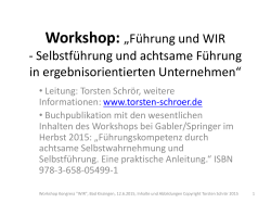 Gliederung Workshop „Führung und WIR