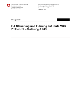 IKT Steuerung und F&uuml;hrung auf Stufe VBS Pr&uuml;fbericht