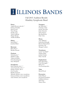 Fall 2015 Audition Results