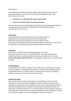 Hallo zusammen, die Hundesportsaison geht ihrem H&ouml;hepunkt