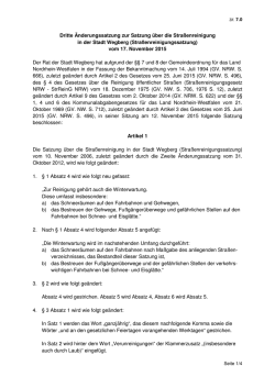 Dritte &Auml;nderungssatzung zur Satzung &uuml;ber die