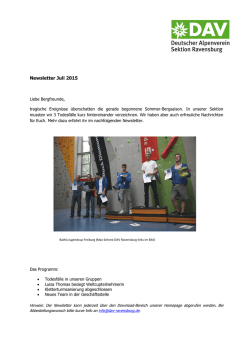 Newsletter Juli 2015