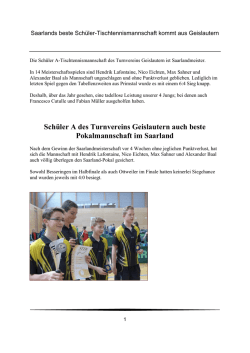 Jahresbericht 2015 Tischtennis