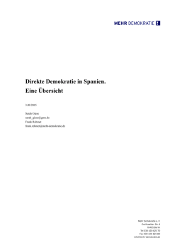 Direkte Demokratie in Spanien. Eine &Uuml;bersicht
