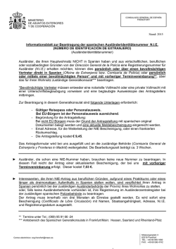 Informationsblatt zur Beantragung der spanischen