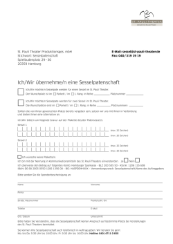 Ich/Wir &uuml;bernehme/n eine Sesselpatenschaft
