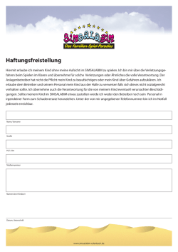 Haftungsfreistellung - Simsalabim Erlenbach