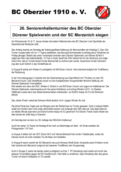 Pressebericht des BC Oberzier