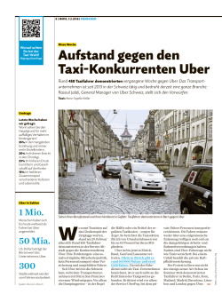Aufstand gegen den Taxi-Konkurrenten Uber - Migros