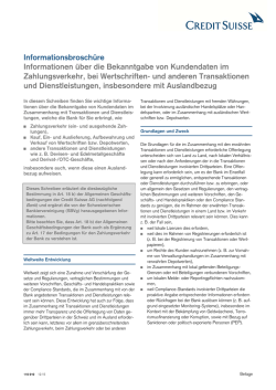 Informationsbrosch&uuml;re Informationen &uuml;ber die