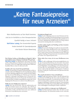 Keine Fantasiepreise für neue Arzneien