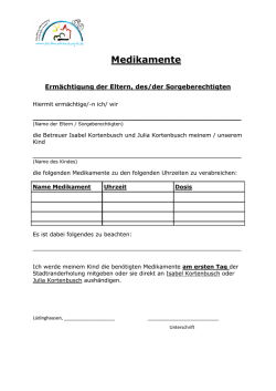 Medikamente - Stadtranderholung L&uuml;dinghausen