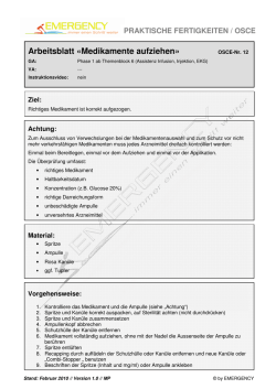 Arbeitsblatt &laquo;Medikamente aufziehen&raquo;