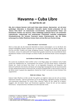 Havanna &ndash; Cuba Libre - Roncalli`s Apollo Variet&eacute;