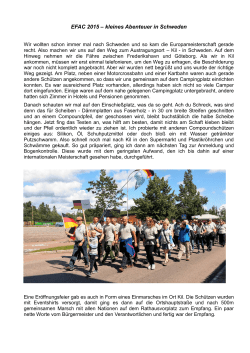 EFAC 2015 &ndash; kleines Abenteuer in Schweden