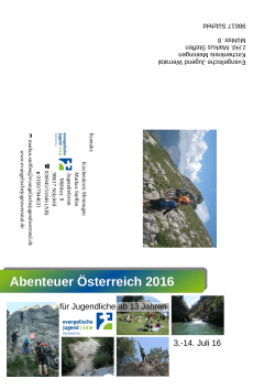 Abenteuer Österreich 2016 - Evangelische Jugend Werratal