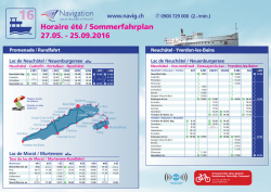 Horaire &eacute;t&eacute; / Sommerfahrplan 27.05. - 25.09.2016