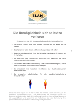Die Unm&ouml;glichkeit, sich selbst zu verlieren