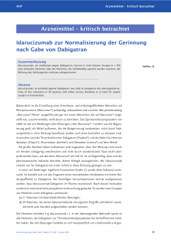 Idarucizumab zur Normalisierung der Gerinnung nach Gabe von