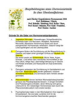 Gr&uuml;nde f&uuml;r die Gabe von Hormonersatzpr&auml;paraten