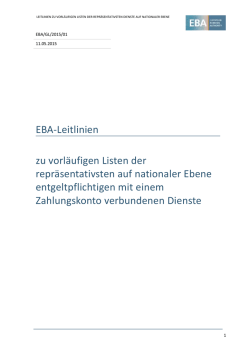 EBA-Leitlinien zu vorl&auml;ufigen Listen der
