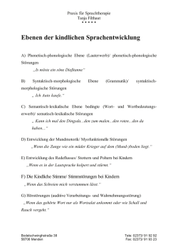 Ebenen der kindlichen Sprachentwicklung