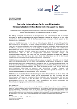Deutsche Unternehmen fordern ambitionierten