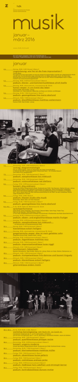 januar januar &ndash; m&auml;rz 2016 - Z&uuml;rcher Hochschule der K&uuml;nste