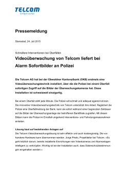 Pressemitteilung 24. Juli 2015