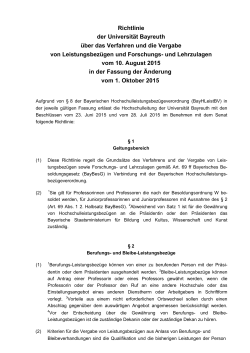Richtlinien der Universität Bayreuth zur Regelung der Grundsätze