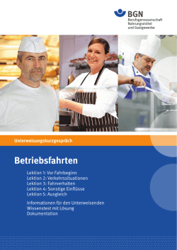 Unterweisungskurzgespräch Betriebsfahrten