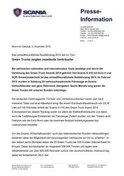 Green Trucks zeigten exzellente Verbr&auml;uche