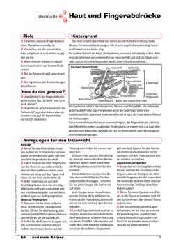 Haut und Fingerabdr&uuml;cke