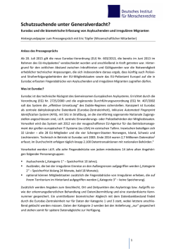 Hintergrundpapier: Schutzsuchende unter Generalverdacht?