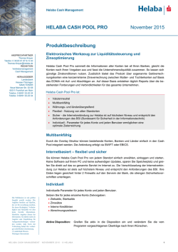 HELABA CASH POOL PRO November 2015 Produktbeschreibung