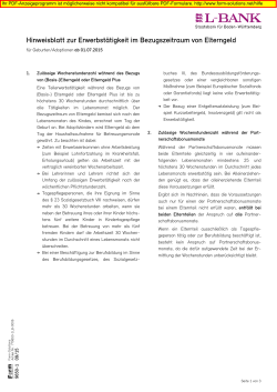 Hinweisblatt zur Erwerbst&auml;tigkeit im Bezugszeitraum von Elterngeld
