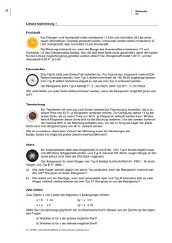 Fünf Aufgaben lineares Optimieren - pythagoras-club